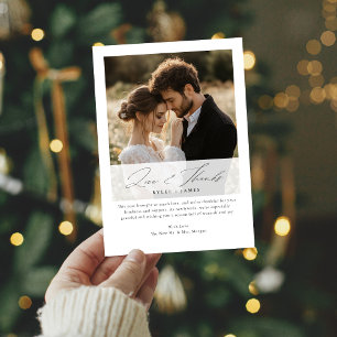 Elegante Script-Liebe und dank neuem Foto Feiertagskarte