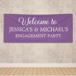 Elegante Script-Lila Engagement-Partei Banner