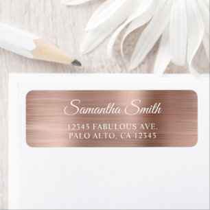 Elegante Script Metallic Rose Gold