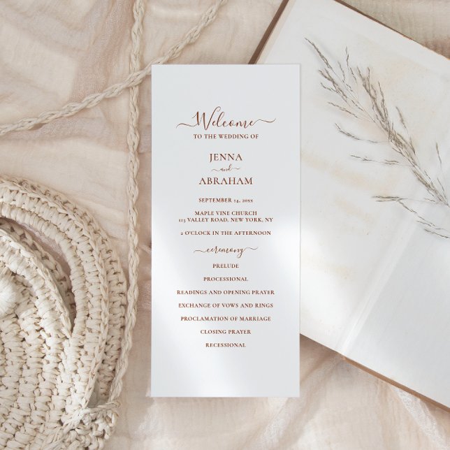 Elegante Script Minimal Wedding Programm (Von Creator hochgeladen)