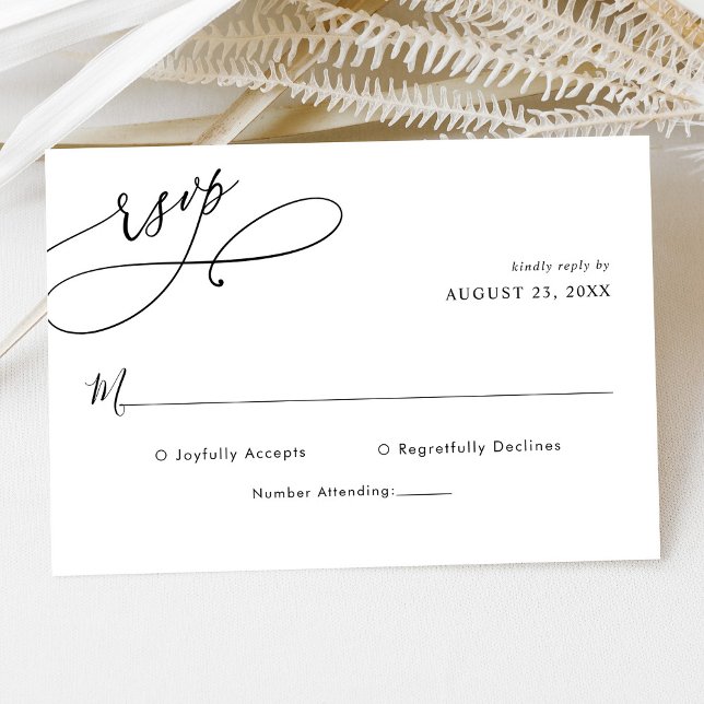Elegante Script Minimal Wedding Rsvp Card Karte (Von Creator hochgeladen)