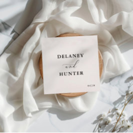 Elegante Script Minimalistisch Editable Wedding Serviette