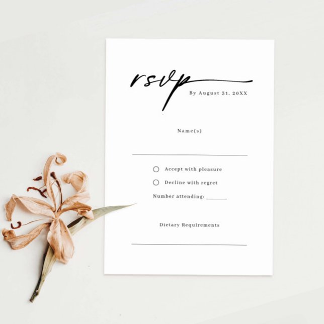 Elegante Script-Minimalistische UAWG-Antwortkarte RSVP Karte (Von Creator hochgeladen)