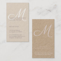 Elegante Script Monogram Blush Pink Kraft Vertikal