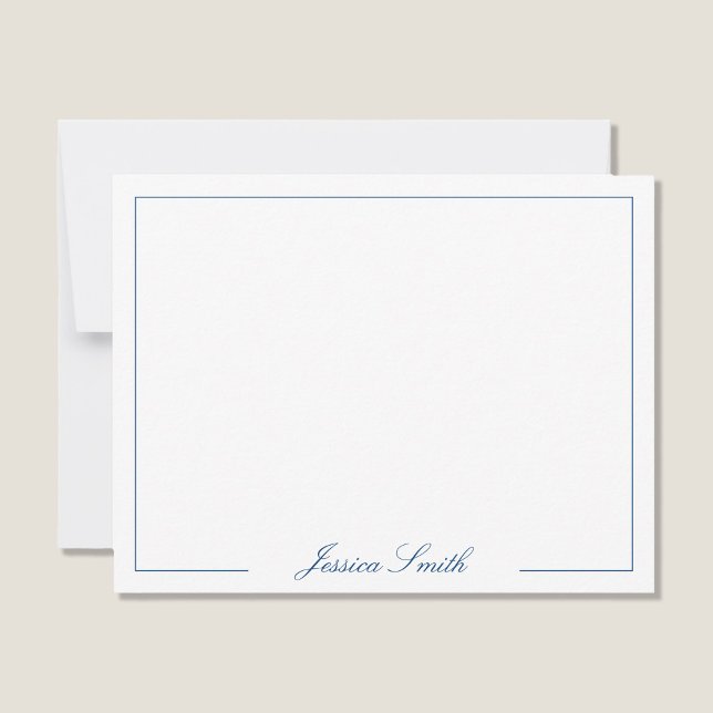 Elegante Script Monogram Name Border Mitteilungskarte (Von Creator hochgeladen)
