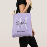 Elegante Script Monogram Pale Lavender Bridesmaid<br><div class="desc">Girly personalisierte Monogramm mit extravaganter Kalligraphie-Script-Paarung in blassem Lavendel,  Schwarz und Weiß. Erstellen Sie Ihr eigenes Dankeschön für ein Brautjungfrau. Passen Sie die Hintergrund- und Schriftart-Farben an,  um Ihre Hochzeitspalette anzupassen. Der extravagante blüh,  der Teil des Monogramms ist,  muss möglicherweise für Ihre Initialzündung neu zentriert werden.</div>