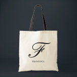 Elegante Script Monogram Personalisiert Bridesmaid Tragetasche<br><div class="desc">Elegante Tasche mit Schrift und moderner Typografie. Andere Farben sind verfügbar. Ideal für personalisierte Hochzeitsgeschenke,  Geburtstage und andere Veranstaltungen.</div>