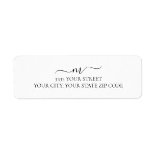 Elegante Script Monogram-Rücksendeadresse