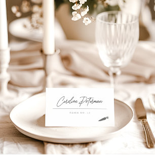 Elegante Script Monogram Vegetarian Classic Weddin Platzkarte