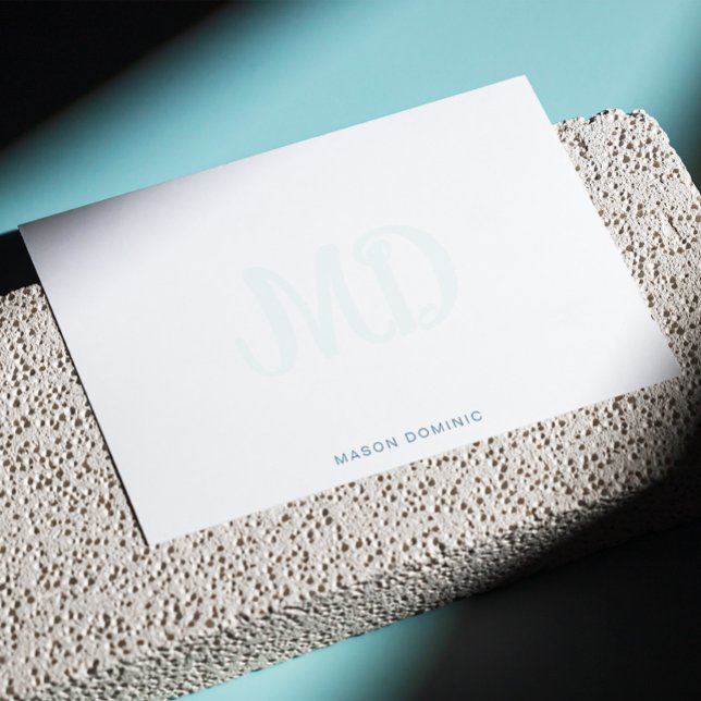 Elegante Script Monogram Watermark-Karte Mitteilungskarte (Von Creator hochgeladen)