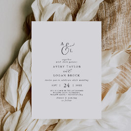 Elegante Script Monogram Wedding Einladung