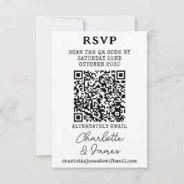 Elegante Script Mr. and Mrs. QR Code RSVP Card