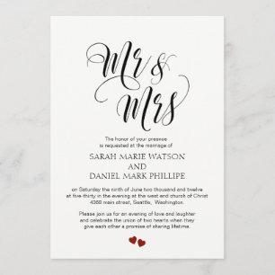 Elegante Script Mr & Mrs. Wedding Typografy Einlad Einladung