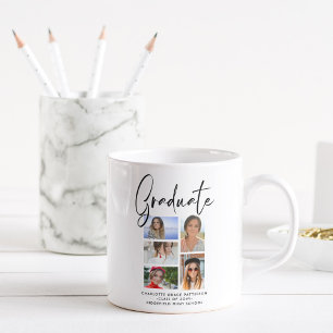 Elegante Script Multi Foto Abschluss Absolvent Kaffeetasse