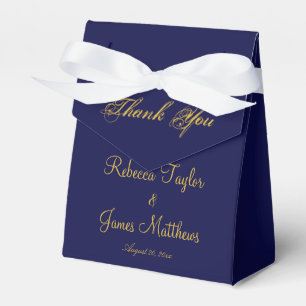 Elegante Script Navy Blue & Gold Hochzeit Vielen D Geschenkschachtel