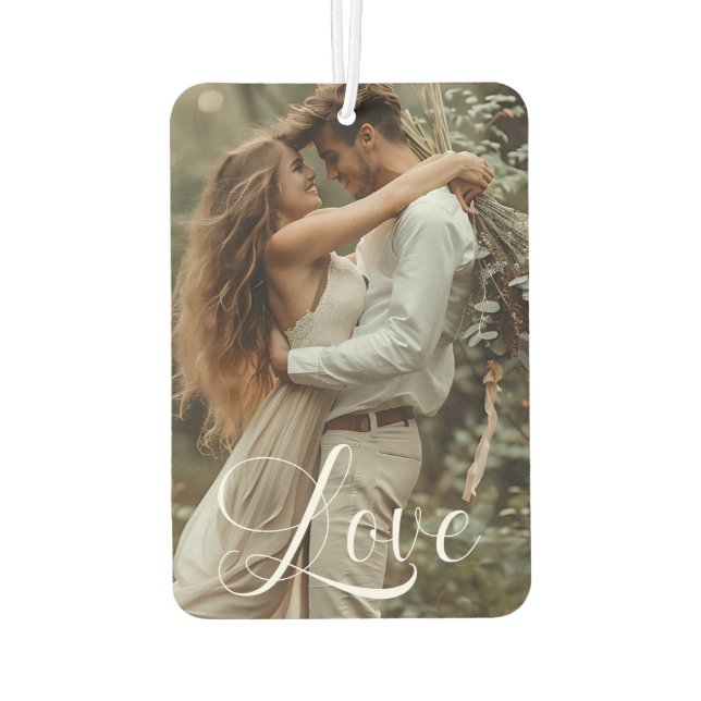 Elegante Script-One-Foto-LIEBE Autolufterfrischer (Rückseite)