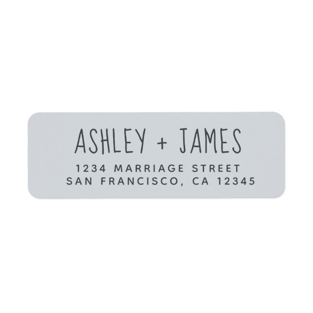 Elegante Script Pastel Blue Wedding Rücksendeadres (Vorne)