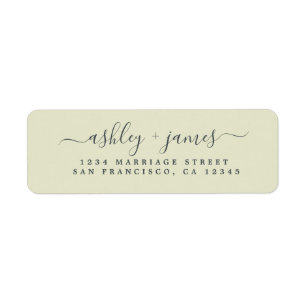 Elegante Script Pastel Green Wedding Rücksendeadr