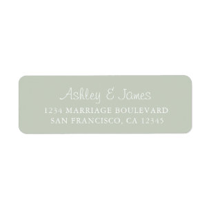 Elegante Script Pastel Green Wedding Rücksendeadre