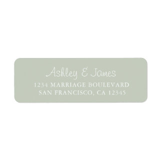 Elegante Script Pastel Green Wedding Rücksendeadre