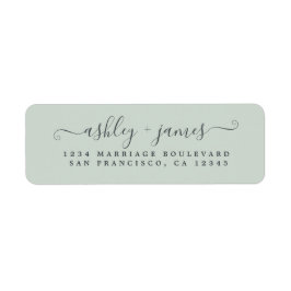Elegante Script Pastel Green Wedding Rücksendeadre