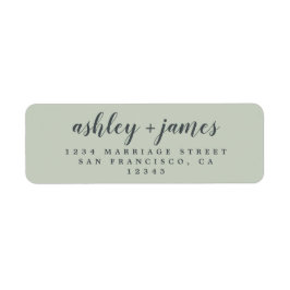 Elegante Script Pastel Green Wedding Rücksendeadre
