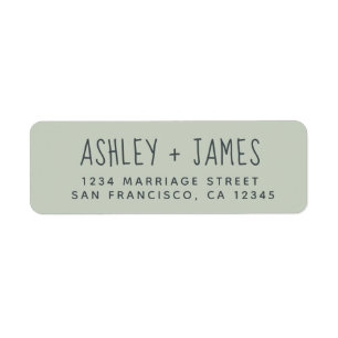 Elegante Script Pastel Green Wedding Rücksendeadre