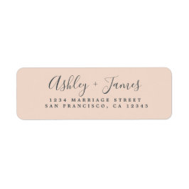 Elegante Script Pastel Pink Wedding Rücksendeadres