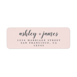 Elegante Script Pastel Pink Wedding Rücksendeadres