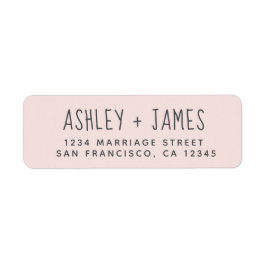 Elegante Script Pastel Pink Wedding Rücksendeadres
