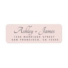 Elegante Script Pastel Pink Wedding Rücksendeadres