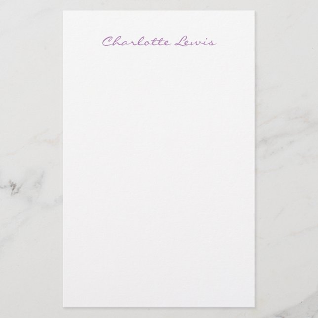Elegante Script Plain Moderne Minimalistisch Briefpapier (Vorderseite)