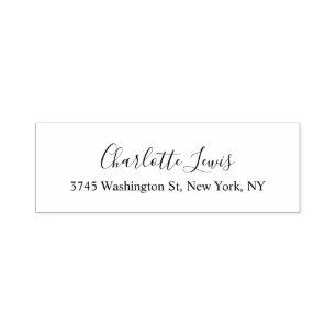 Elegante Script Plain Schwarz-Weiß-Kalligrafie Permastempel