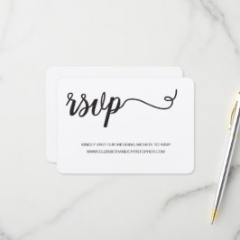 Elegante Script QR Code Generator Hochzeitswebsite RSVP Karte