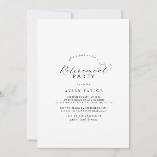 Elegante Script Retirement-Party Einladung