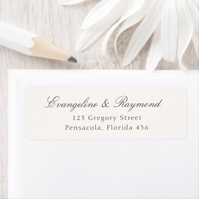 Elegante Script-Rococo-Hochzeitsadresse (Insitu)