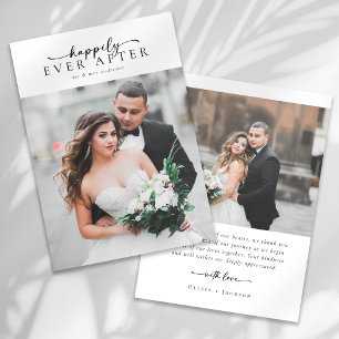 Elegante Script Romantic Foto Wedding Dankeskarte