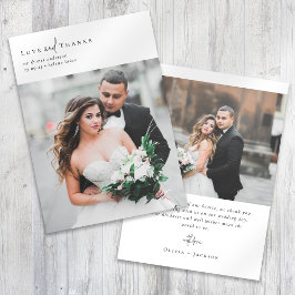Elegante Script Romantic Foto Wedding Dankeskarte