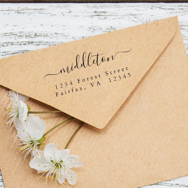 Elegante Script-Rücksendeadresse Gummistempel (Von Creator hochgeladen)