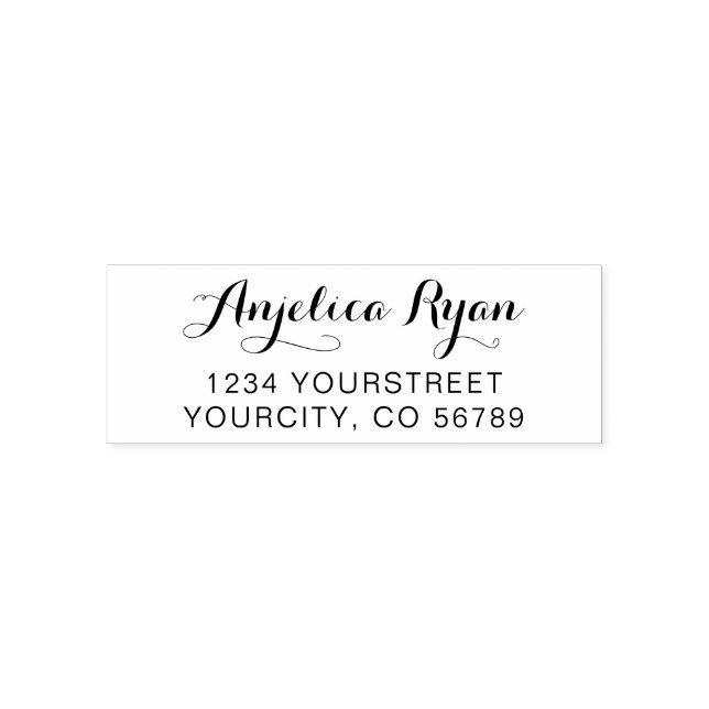 Elegante Script-Rücksendeadresse Selbstfarbige Bri Permastempel (Design)