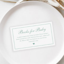 Elegante Script Sage Green Books für Baby Shower