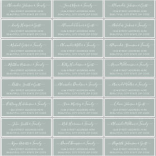Elegante Script Sage Green Wedding Guest Address Aufkleber
