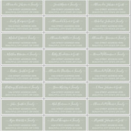 Elegante Script Sage Green Wedding Guest Address Aufkleber