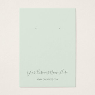 Elegante Script Sage Mint Green Earring Card