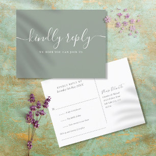 Elegante Script Sage Song Request UAWG Postcard Einladungspostkarte