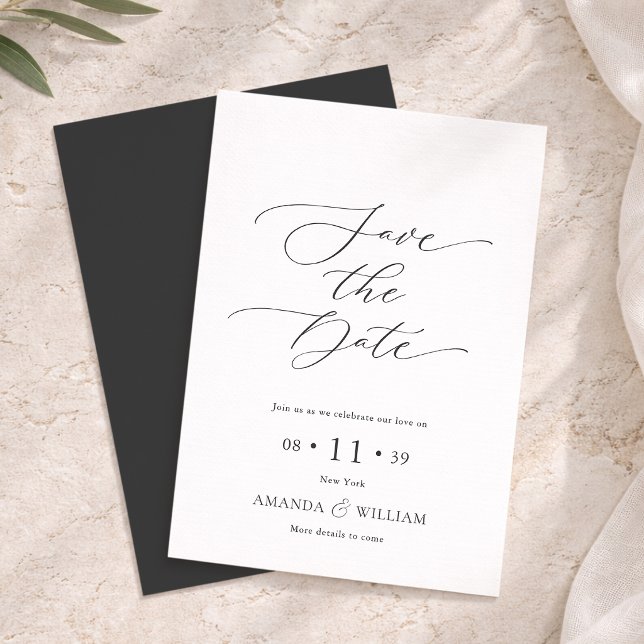 Elegante Script Save the Date Card Einladung (Von Creator hochgeladen)
