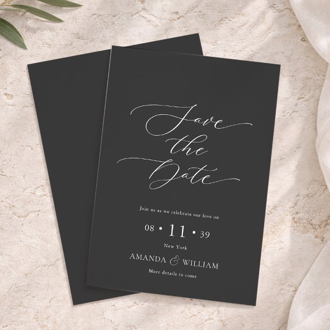 Elegante Script Save the Date Card Einladung (Von Creator hochgeladen)