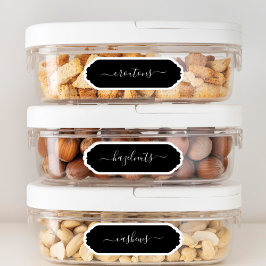 Elegante Script Scallop Frame Kitchen Pantry Label