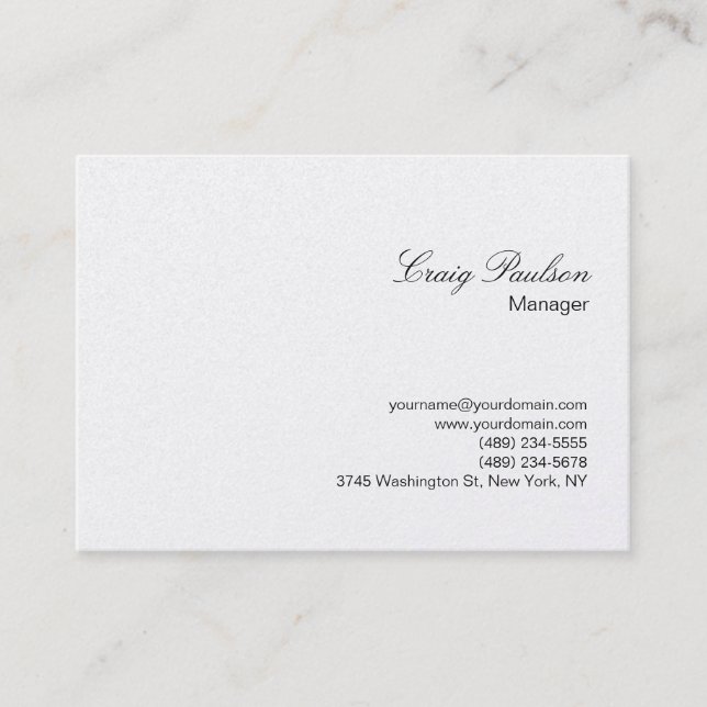 Elegante Script Schlicht Chubby Business Card Visitenkarte (Vorderseite)