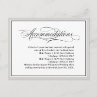 Elegante Script-Schnörkel Hochzeitsunterkünfte